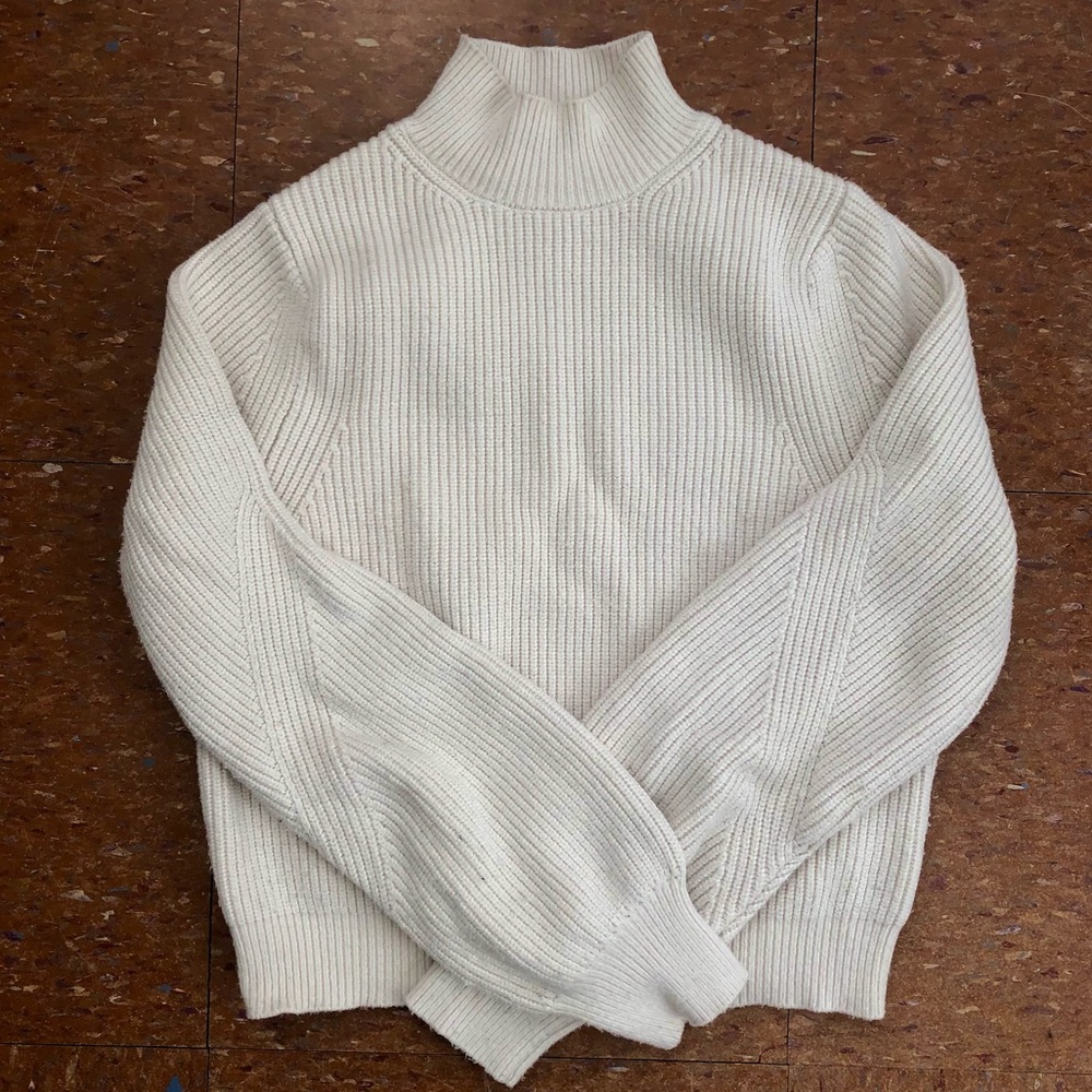 ZARA white ribbed turtleneck